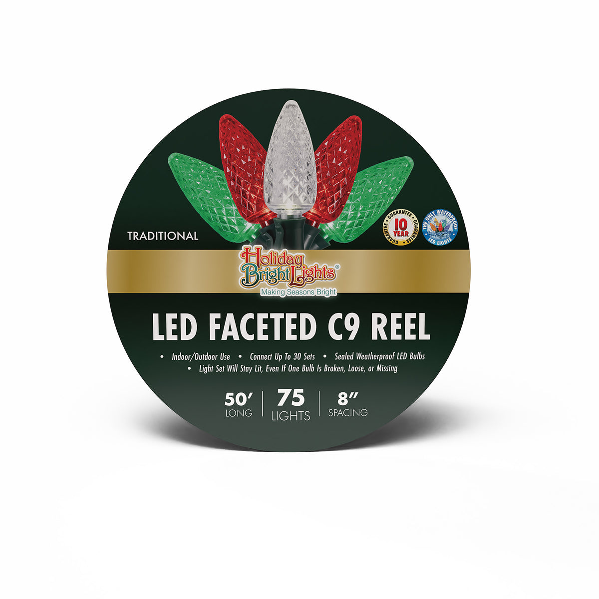 C9 75L 12" Spacing Commercial Lights (Reel)
