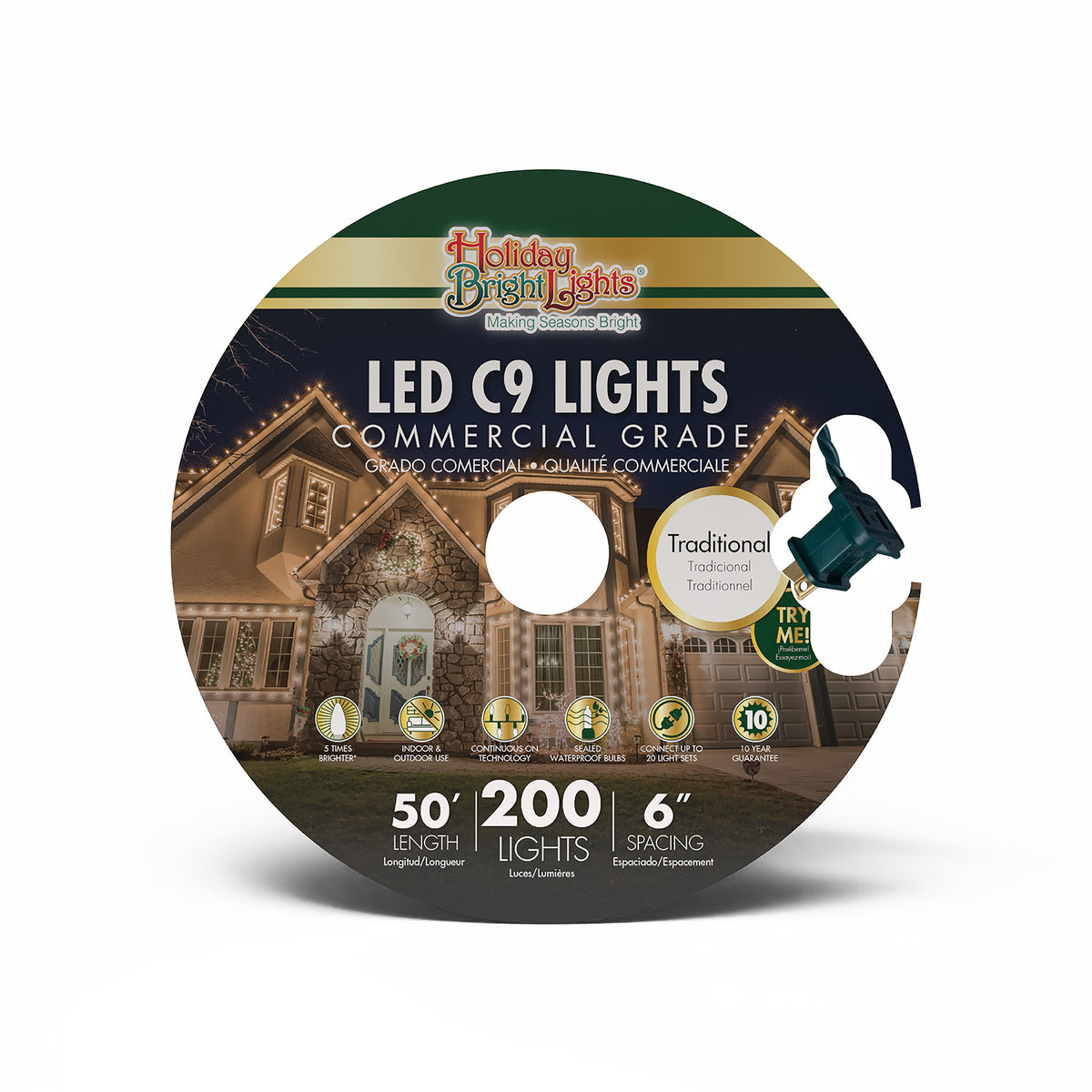 C9 200L 6" Spacing Commercial Lights (Reel)