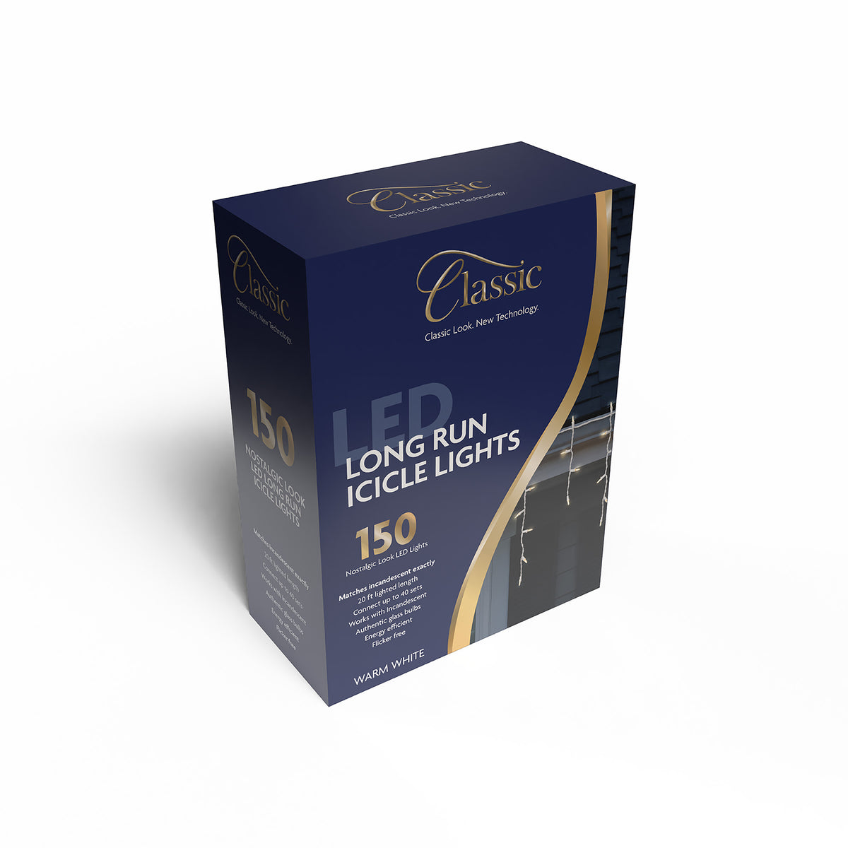 T5 150L Long Run Classic Icicle Lights (Retail Box)