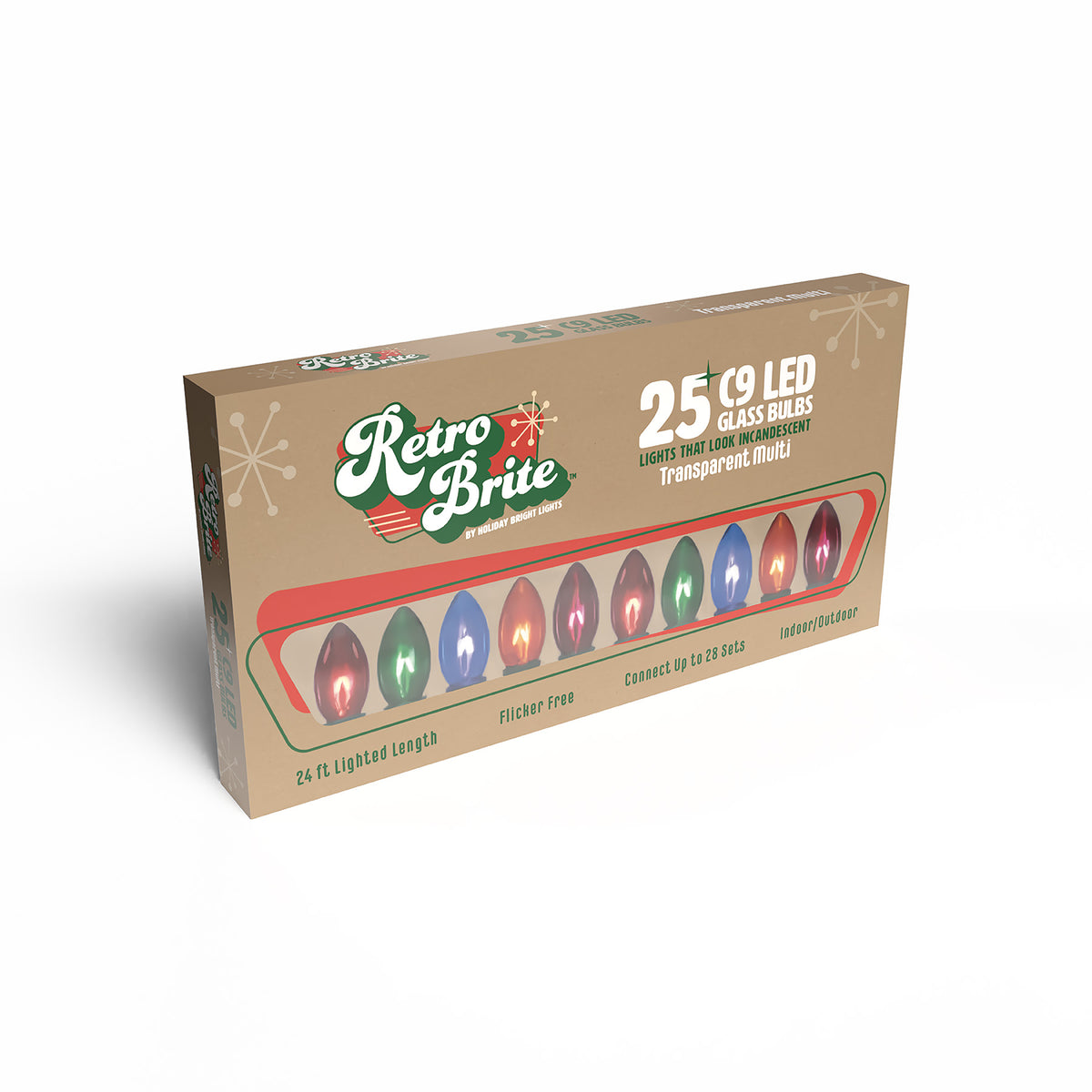 C9 25L 12" Spacing V Filament Retro Brite Lights (Retail Box)