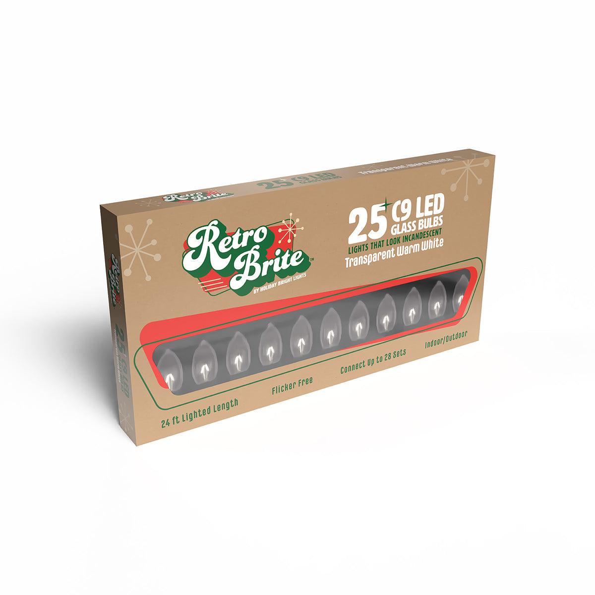 C9 25L 12" Spacing V Filament Retro Brite Lights (Retail Box)