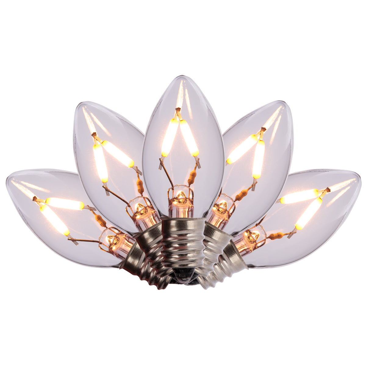 C7 Smooth Transparent Retro Brite Replacement Bulbs - 5/PK