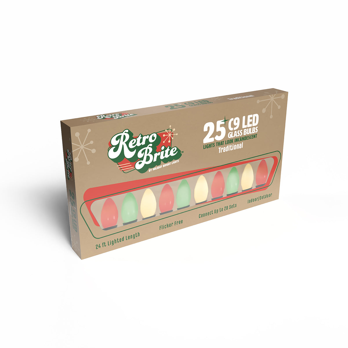C9 25L 12" Spacing Glass Retro Brite Lights (Retail Box)