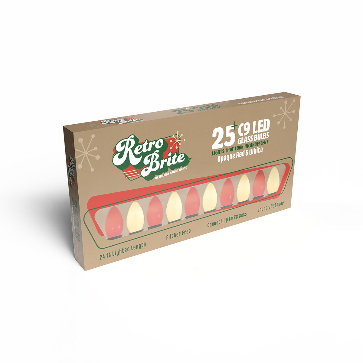 C9 25L 12" Spacing Glass Retro Brite Lights (Retail Box)