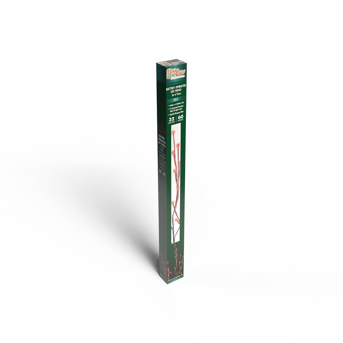 32" 60L Battery Operated Micro Twigs w/ Red Wrap (Retail Box)