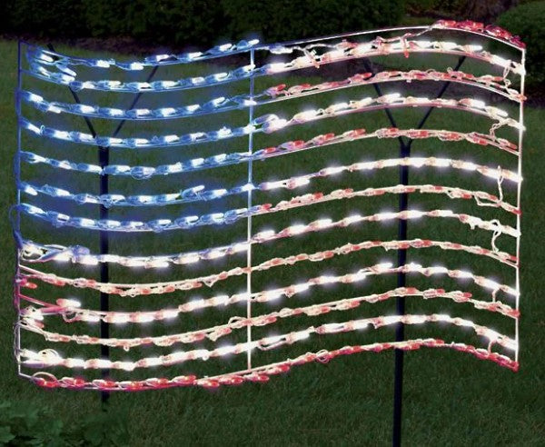 Patriotic Flag 2D Wire Frame Decor
