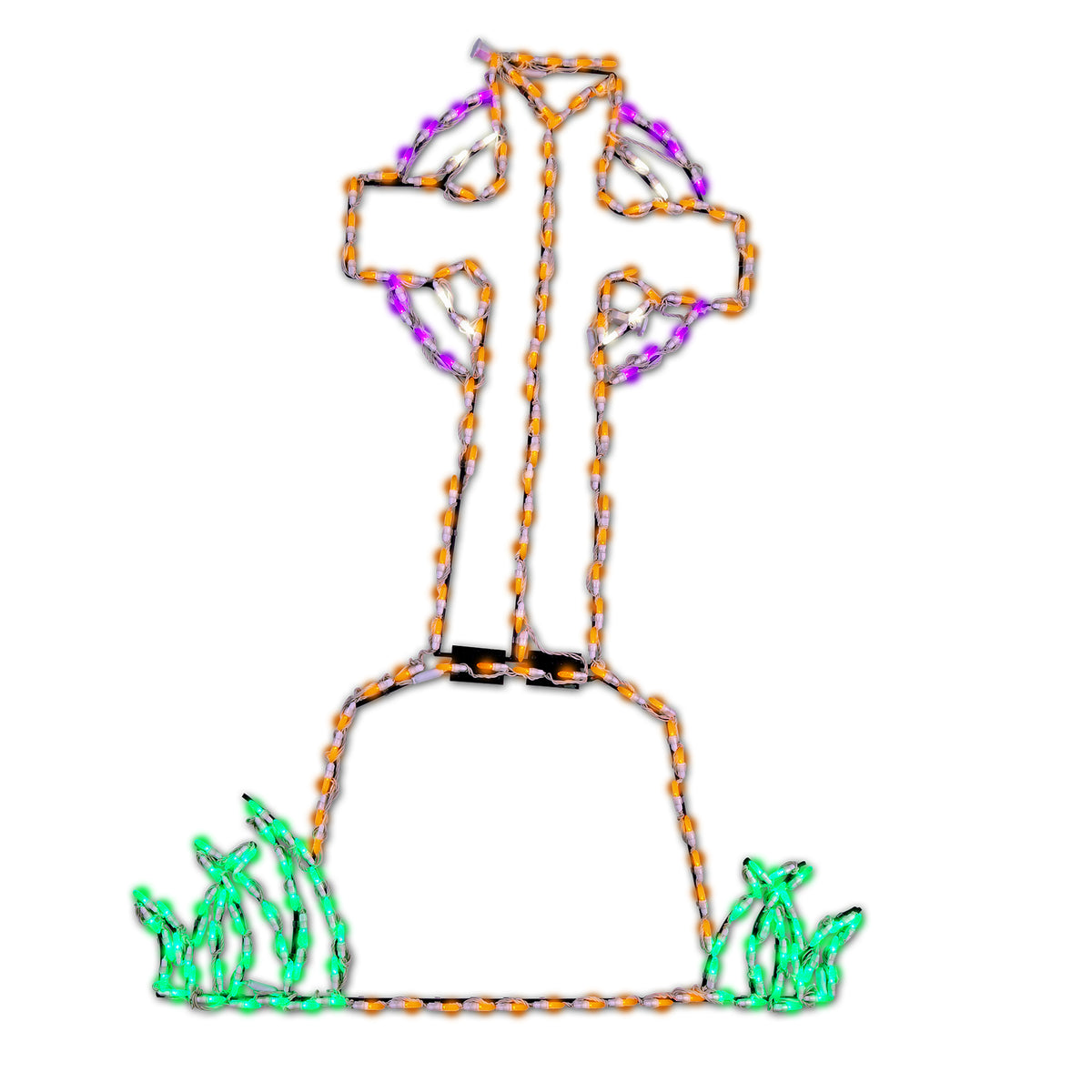 Tombstone w/ Cross 2D Wire Frame Decor