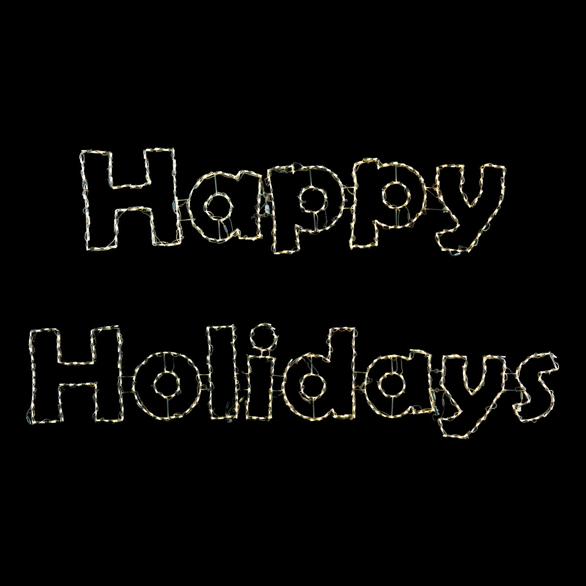 Happy Holidays 2D Wire Frame Decor