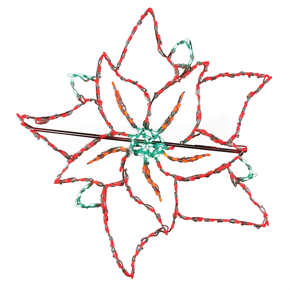 Large Poinsettia 2D Wire Frame Decor