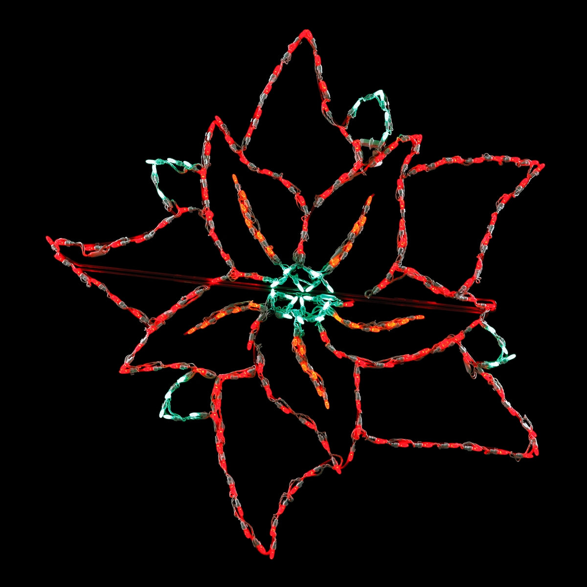 Large Poinsettia 2D Wire Frame Decor