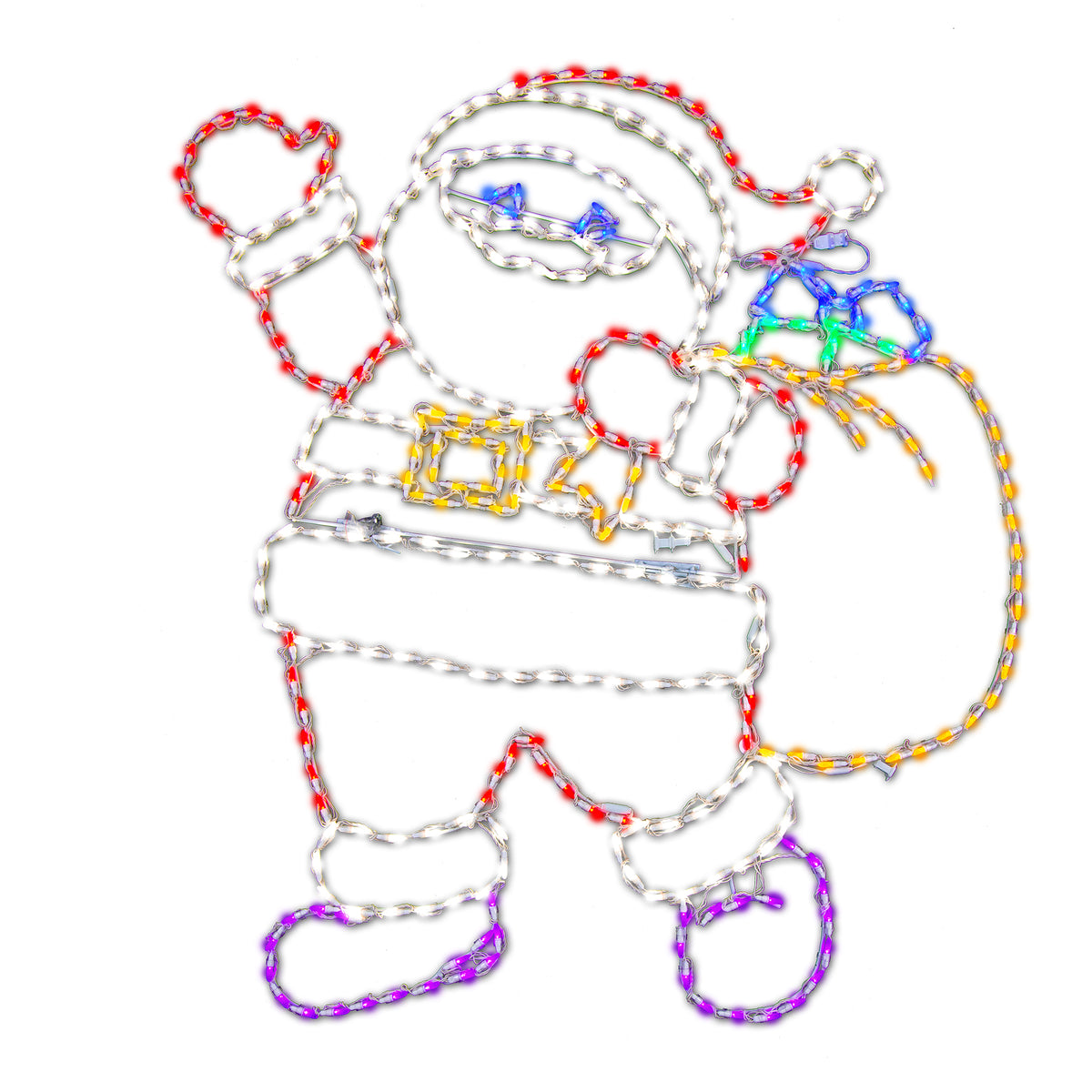 Santa w/ Sack 2D Wire Frame Decor