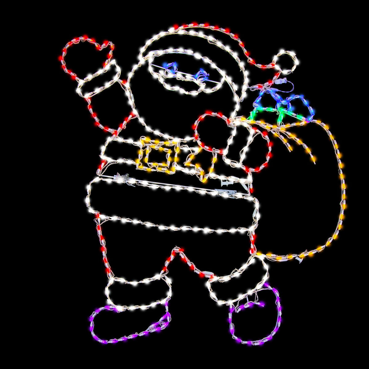 Santa w/ Sack 2D Wire Frame Decor