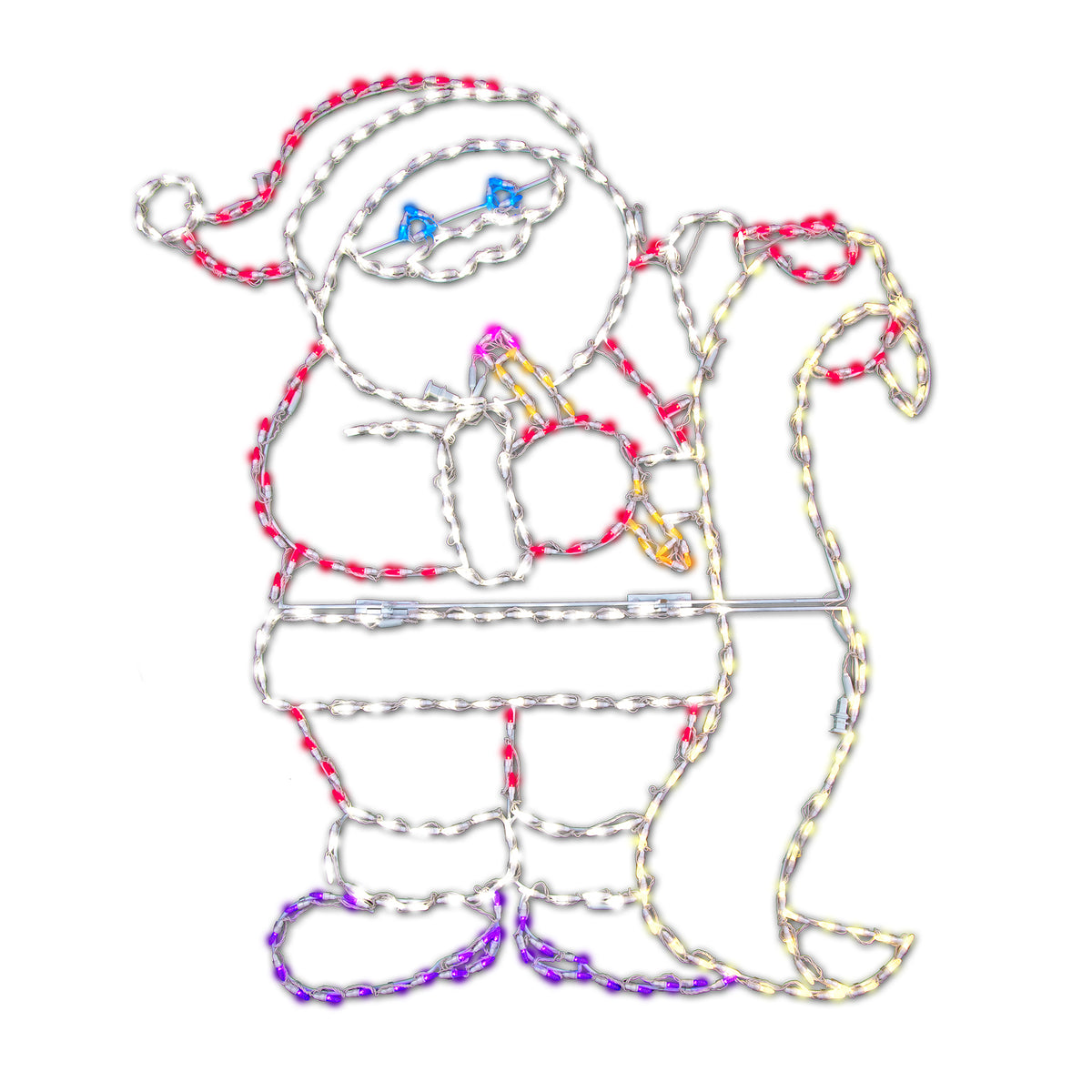 Santa w/ List 2D Wire Frame Decor
