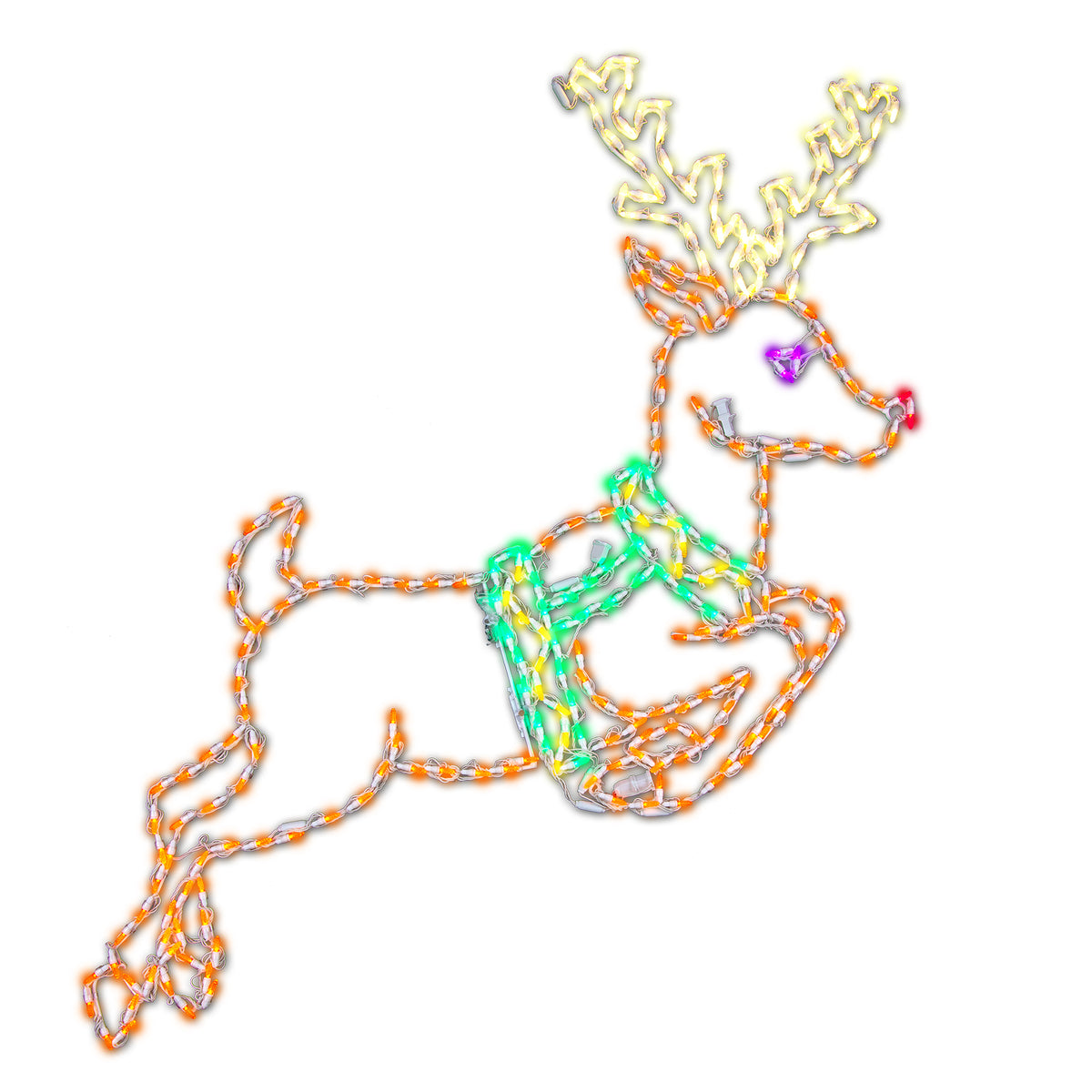 Leeping Reindeer 2D Wire Frame Decor