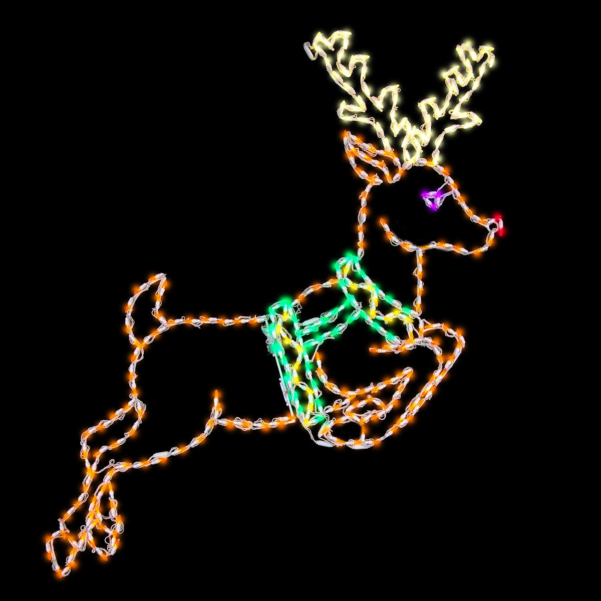 Leeping Reindeer 2D Wire Frame Decor