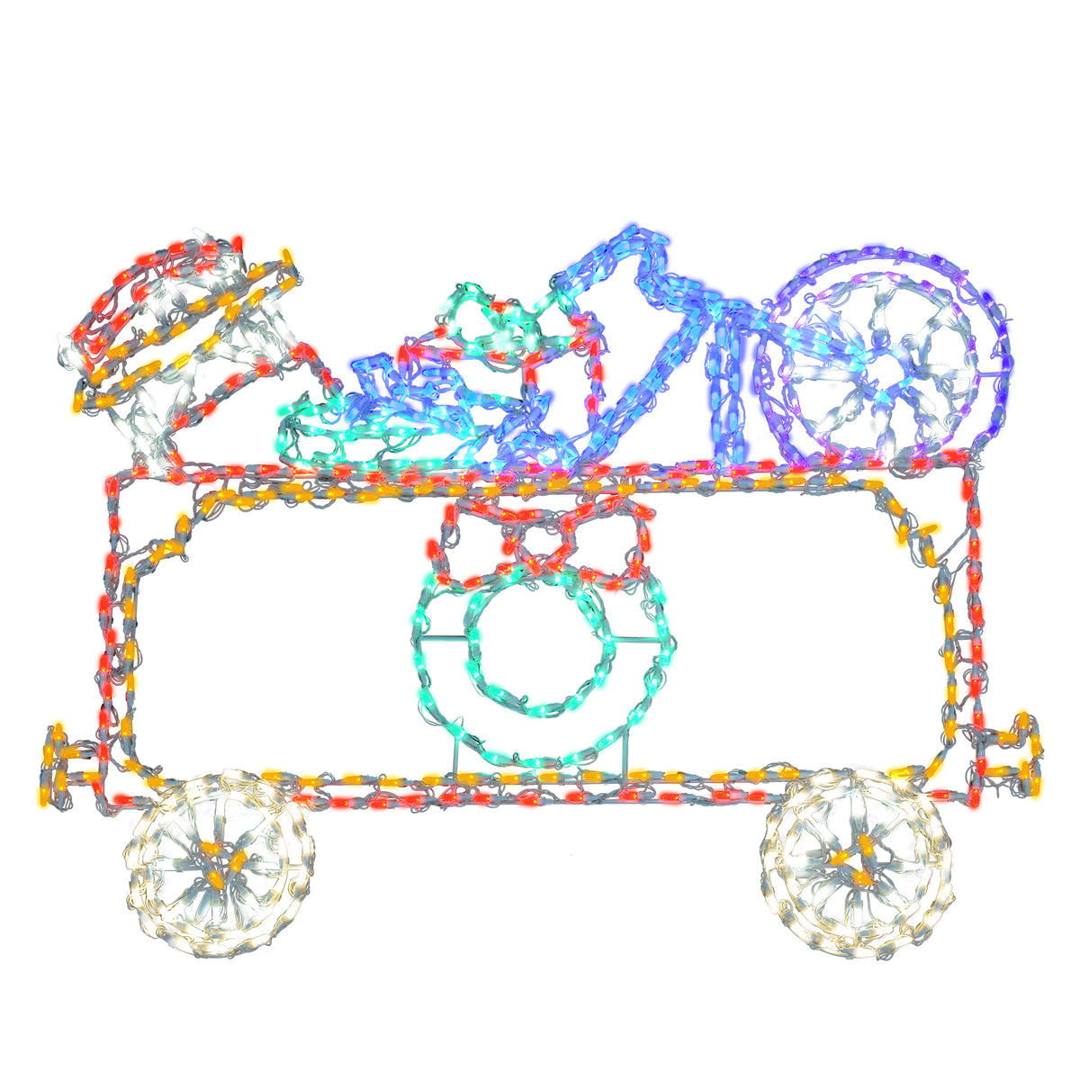 Train Car w/ Bike 2D Wire Frame Decor