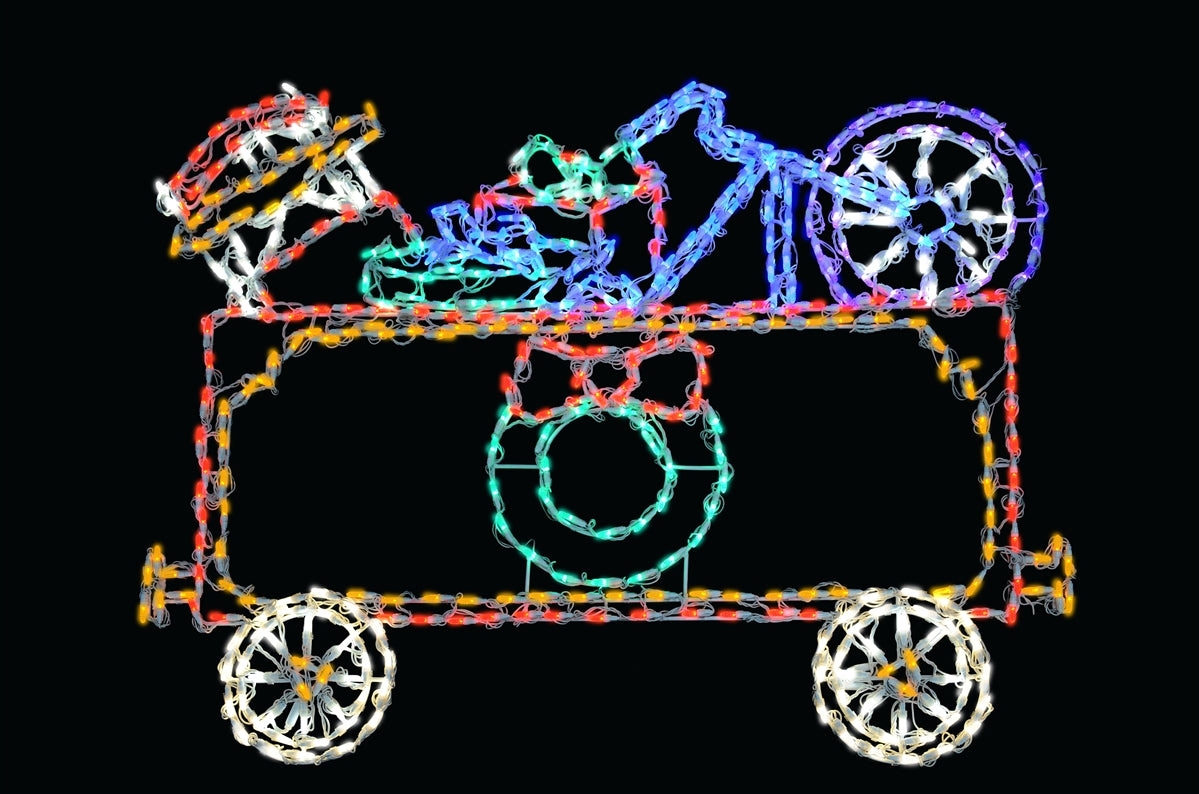 Train Car w/ Bike 2D Wire Frame Decor