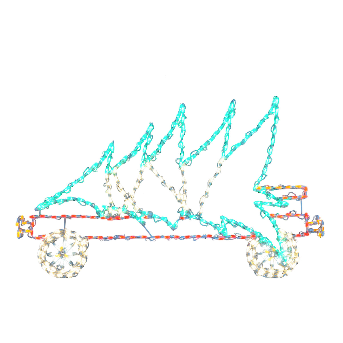 Train Car w/ Tree 2D Wire Frame Decor