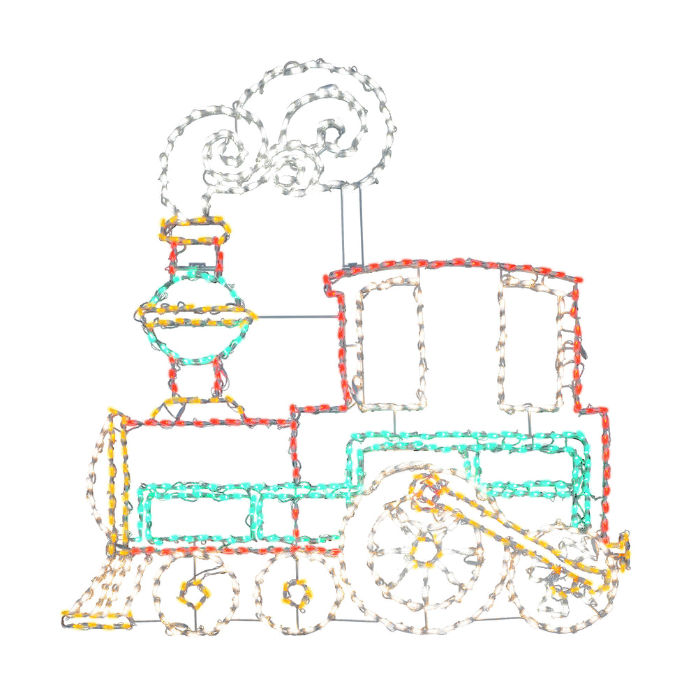 Wire Frame Props Train Engine 2D Wire Frame Decor – Holiday Bright Lights