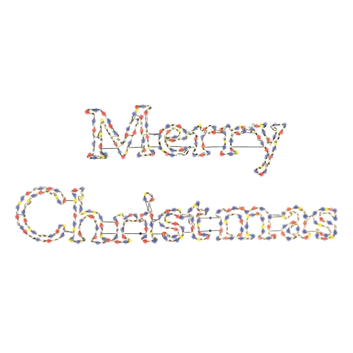 RGBWW Merry Christmas Sign 2D Wire Frame Decor