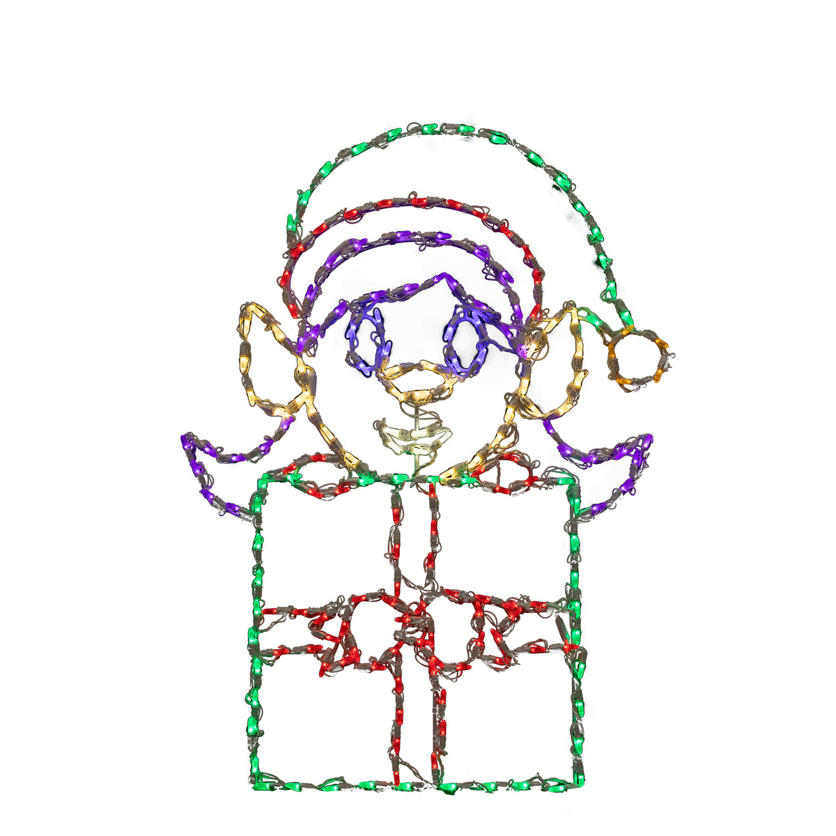 Peekaboo Elf 2D Wire Frame Décor