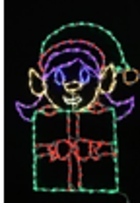 Peekaboo Elf 2D Wire Frame Décor
