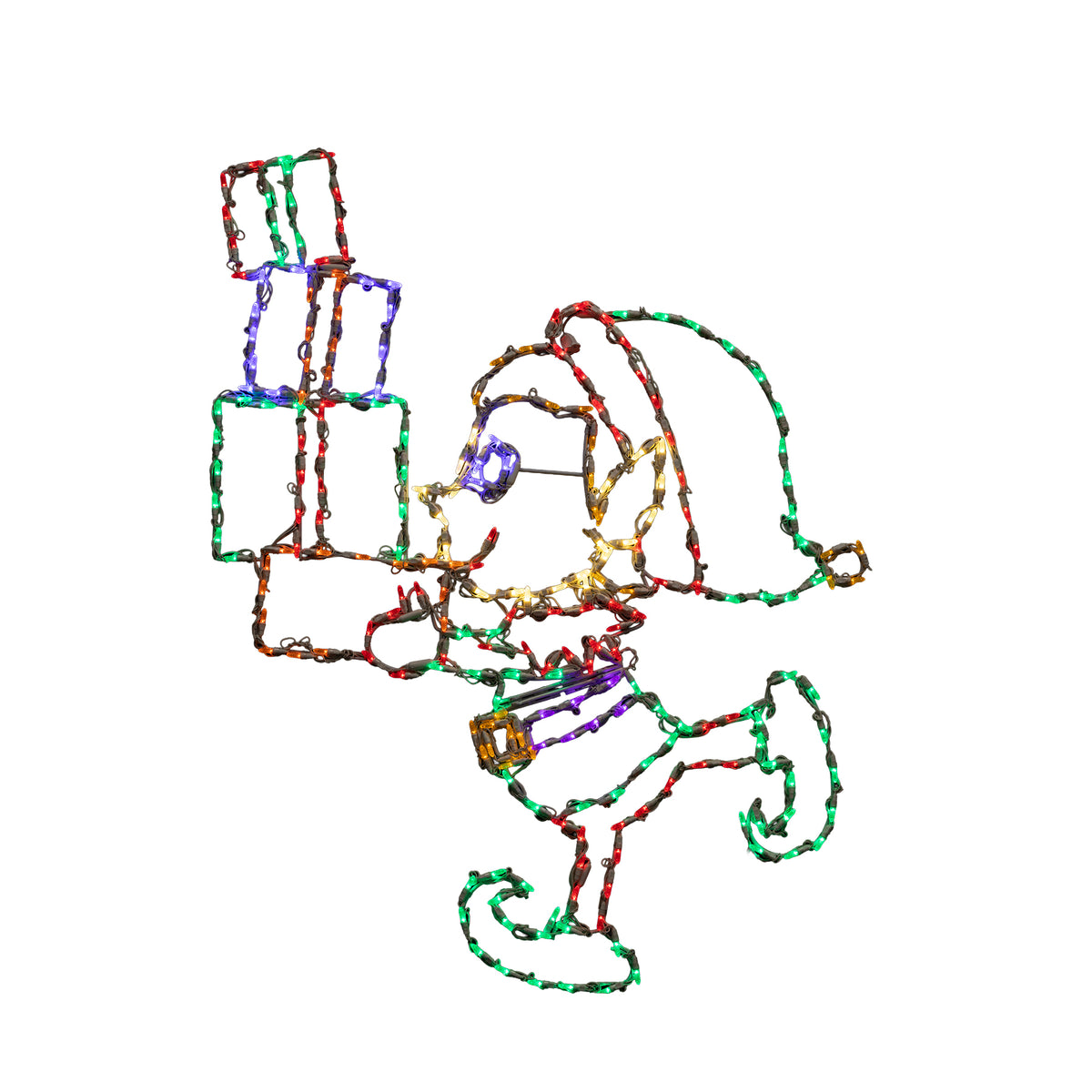 Running Elf 2D Wire Frame Decor