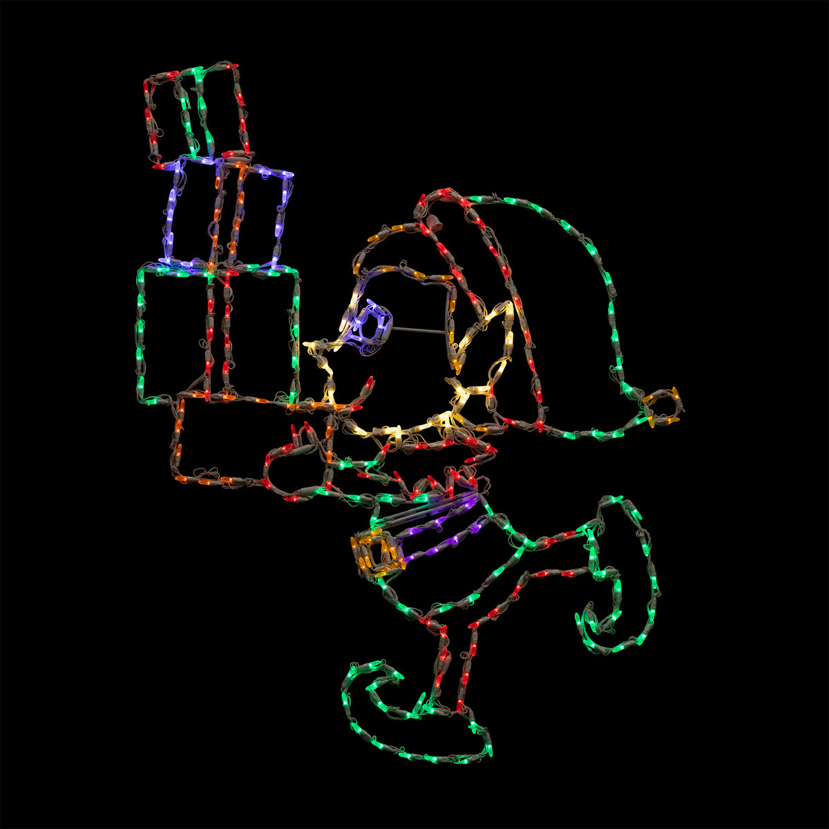 Running Elf 2D Wire Frame Decor