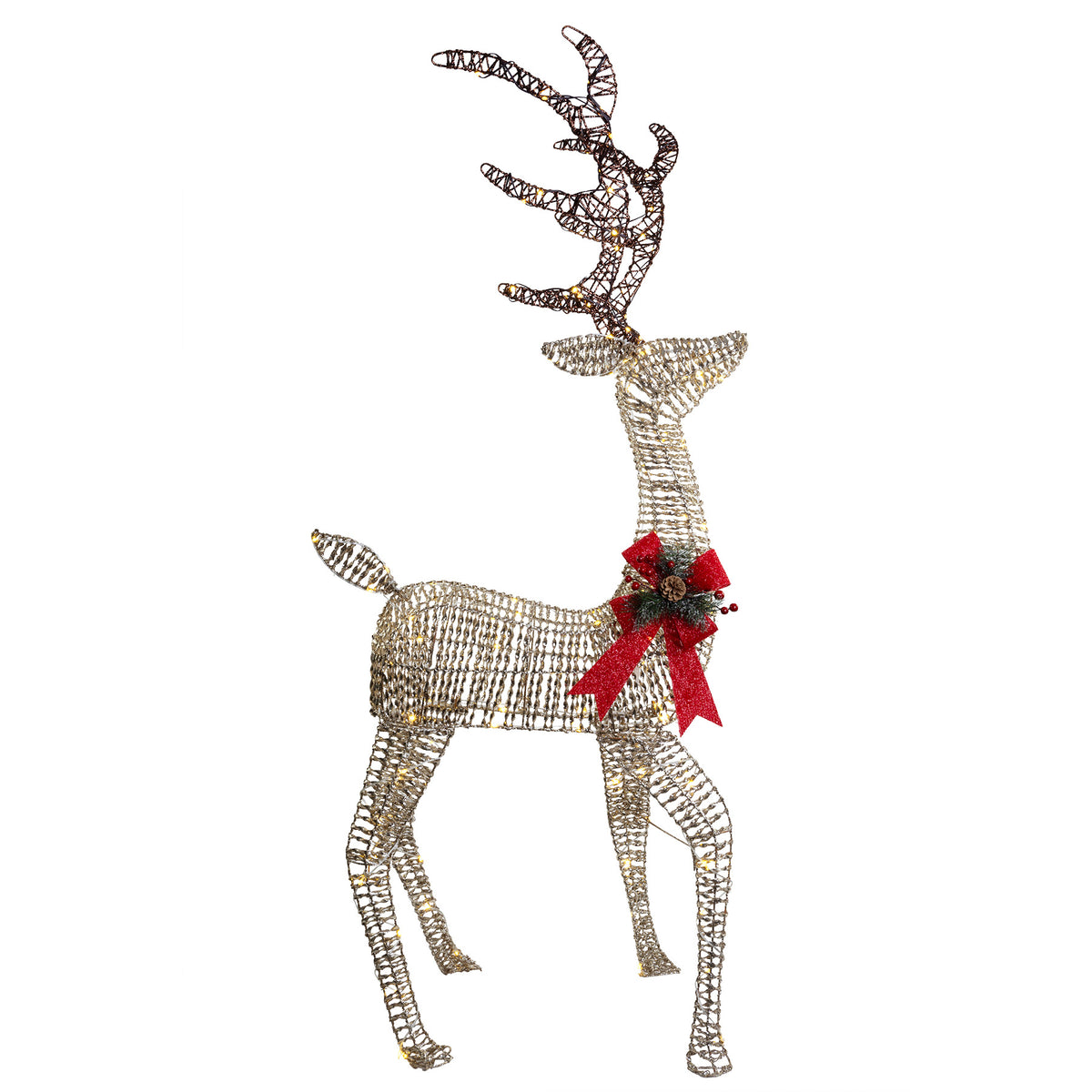 63" Dark Brown Vine Deer 3D Wire Frame Décor
