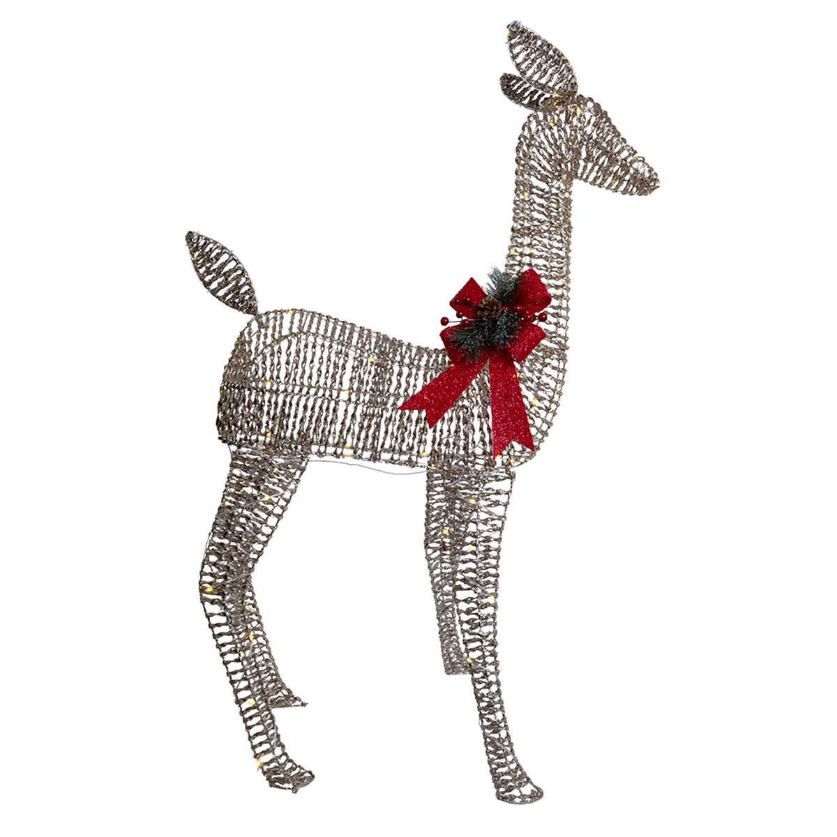 52" Dark Brown Vine Deer 3D Wire Frame Décor