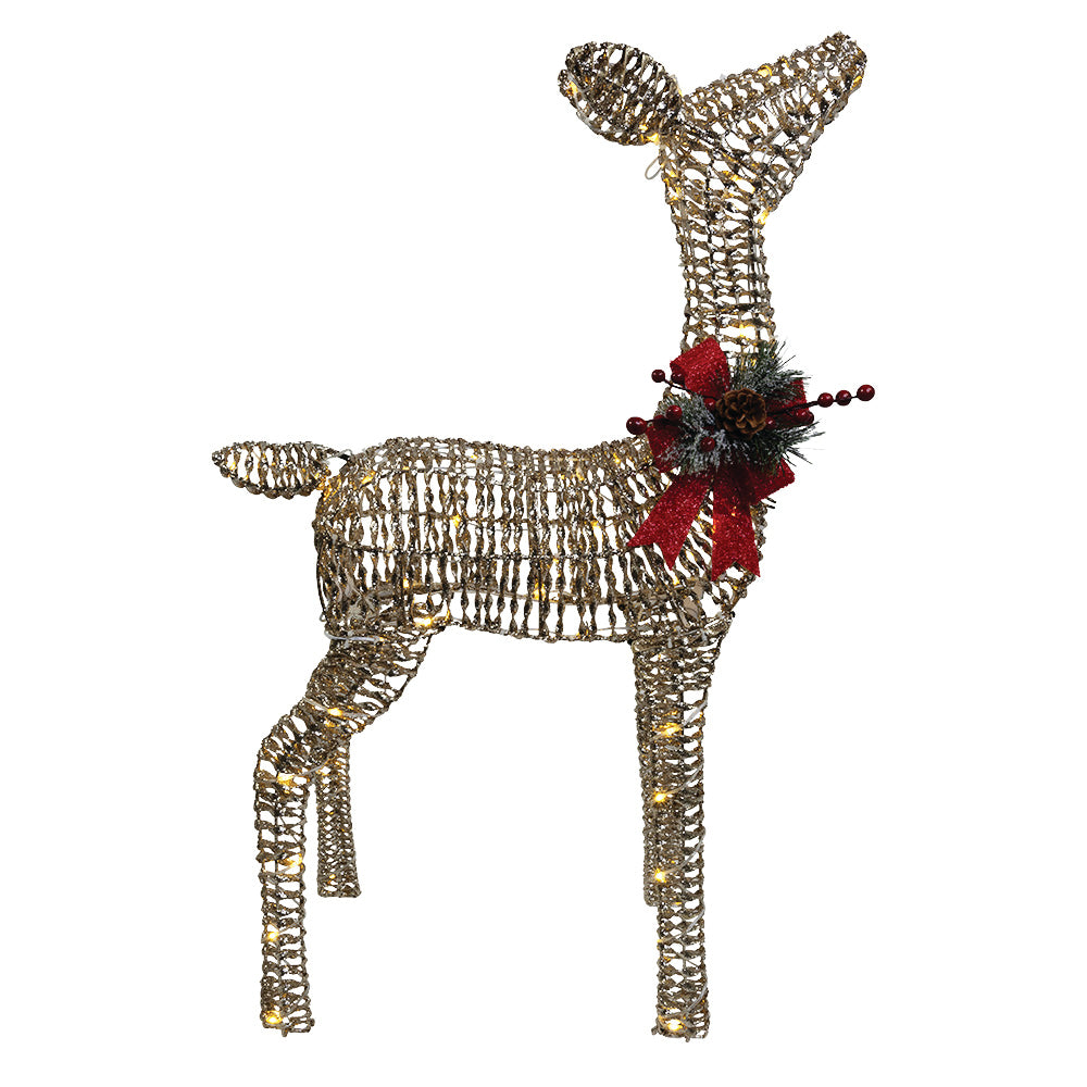 37" Dark Brown Vine Deer 3D Wire Frame Décor