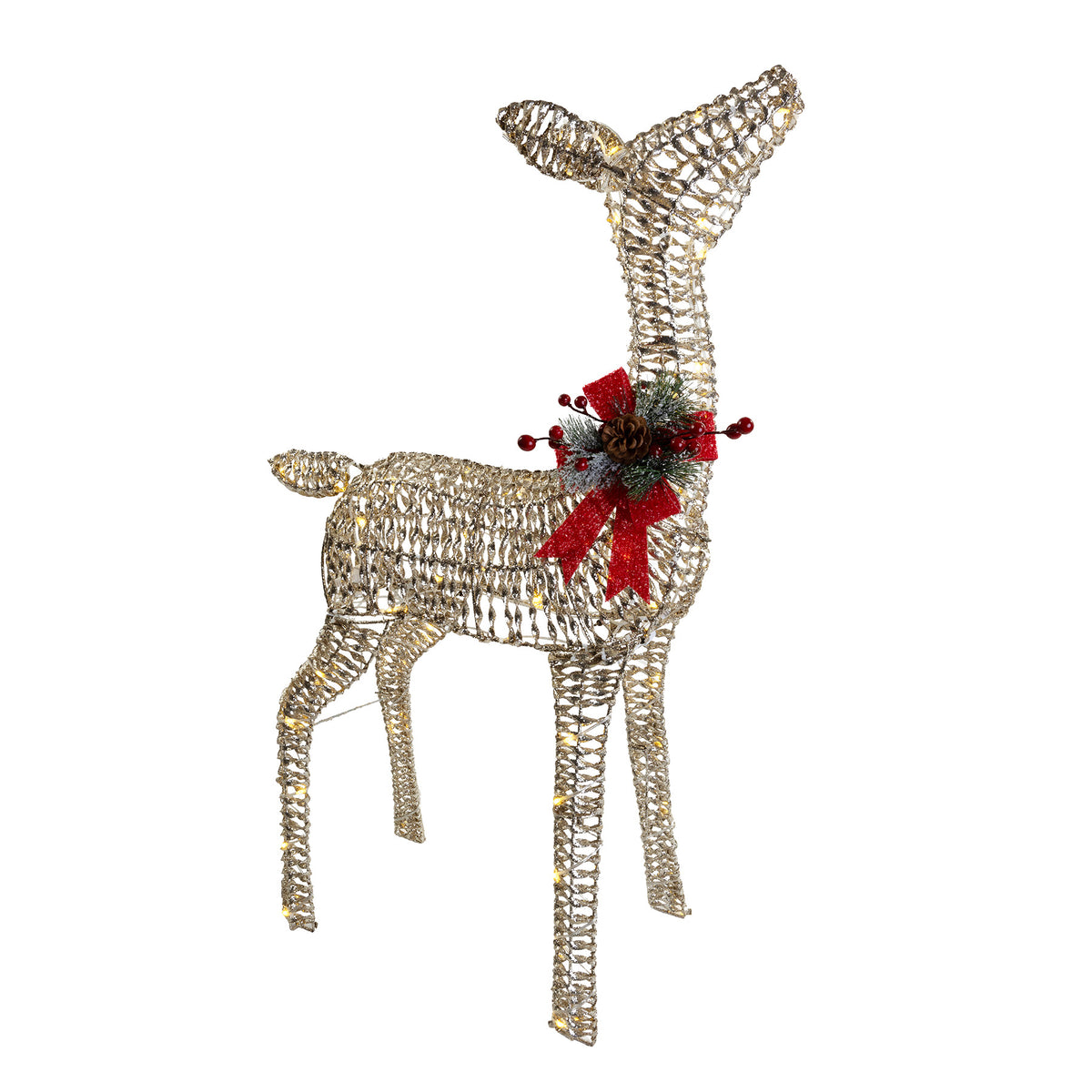 37" Dark Brown Vine Deer 3D Wire Frame Décor