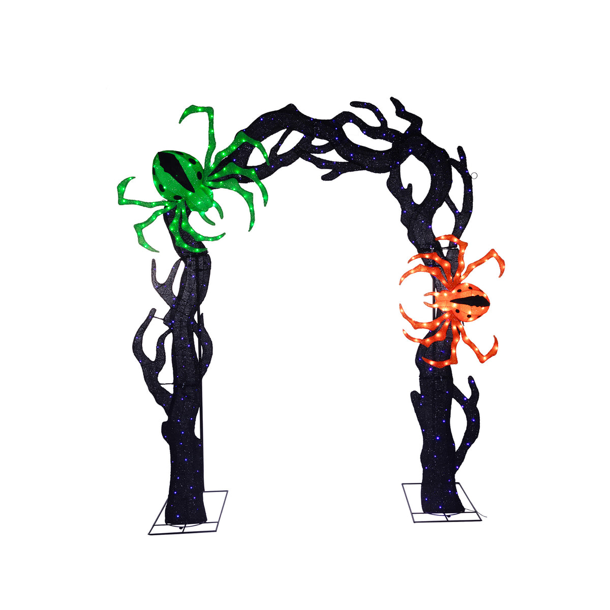 98" Eerie Tree Arch w/ 2 Spiders Wire Frame Décor