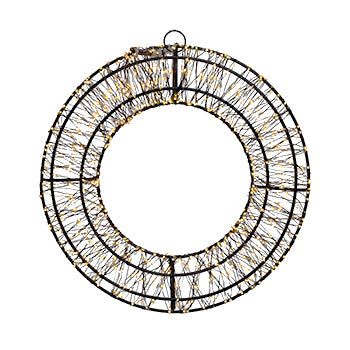 13.8" Overlit Wreath 3D Wire Frame Décor