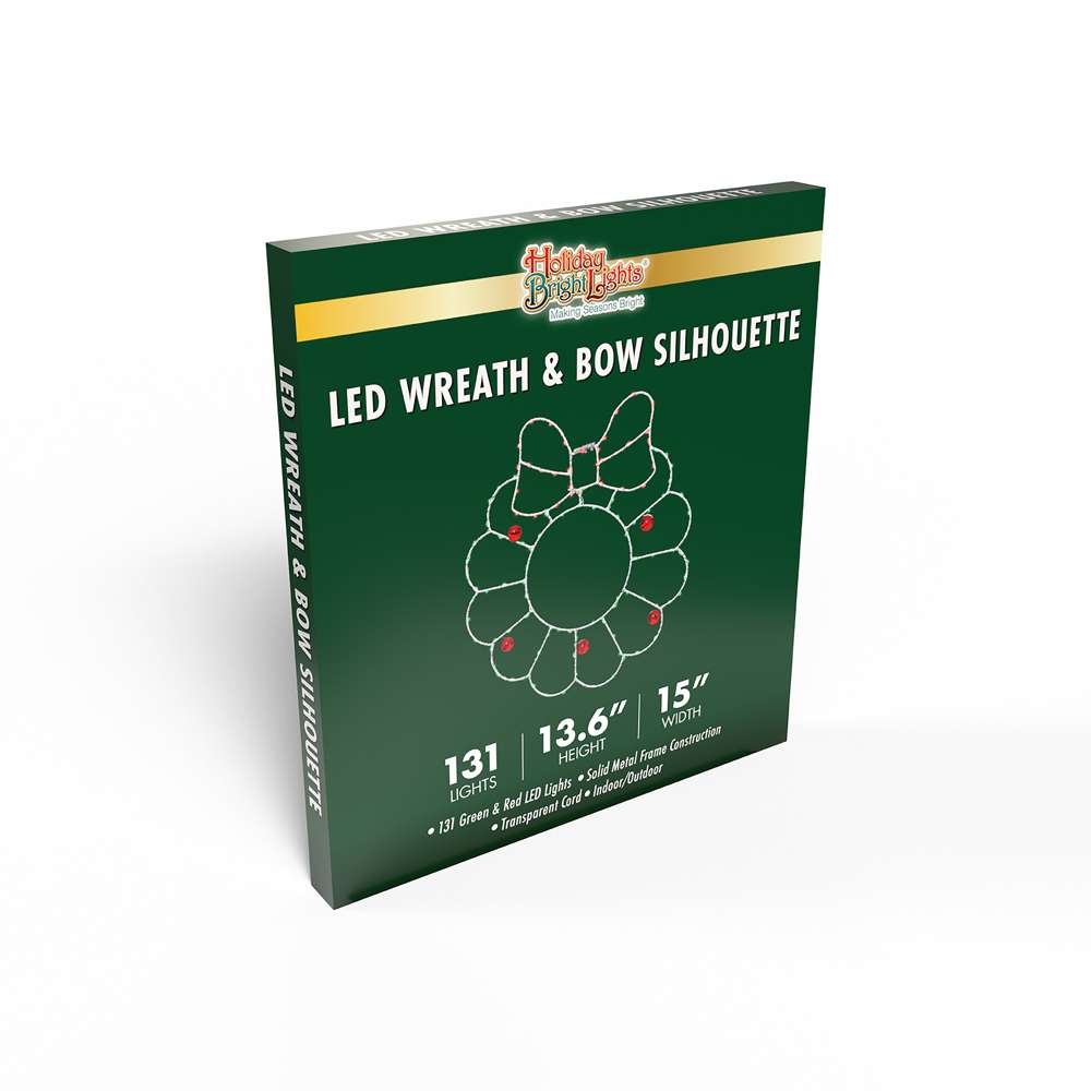 Wreath w/ Bow 2D Wire Silhouettes (Retail Box)