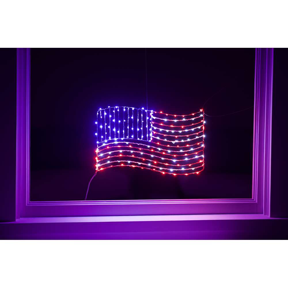 Patriotic Flag 2D Wire Silhouette