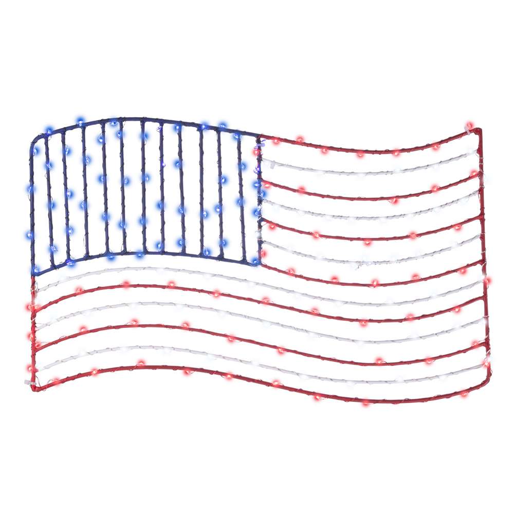 Patriotic Flag 2D Wire Silhouette