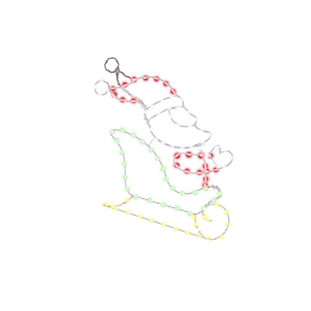 Santa w/ Sleigh Twinkle 2D Wire Silhouette (Retail Box)
