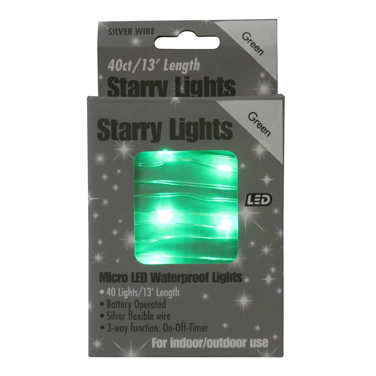 Micro 40L Lights - Silver Wire (Retail Box)