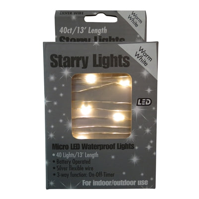 Micro 40L Lights - Silver Wire (Retail Box)