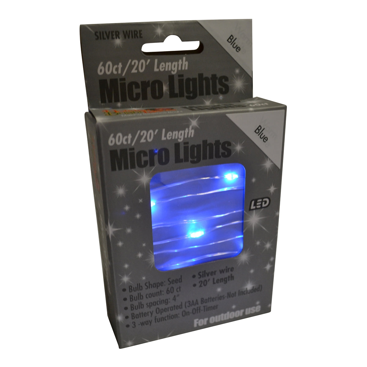 Micro 60L Lights - Silver Wire (Retail Box)