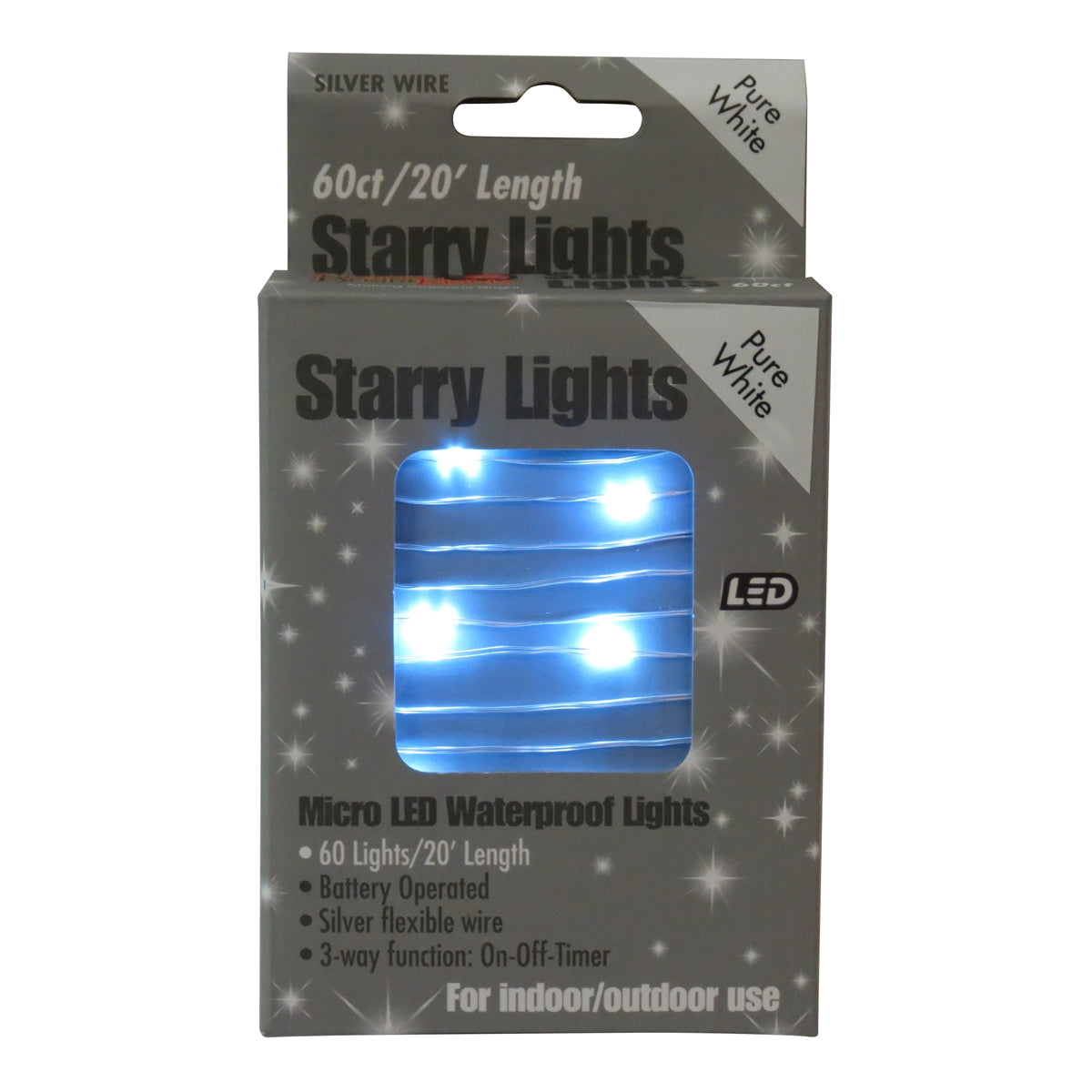 Micro 60L Lights - Silver Wire (Retail Box)