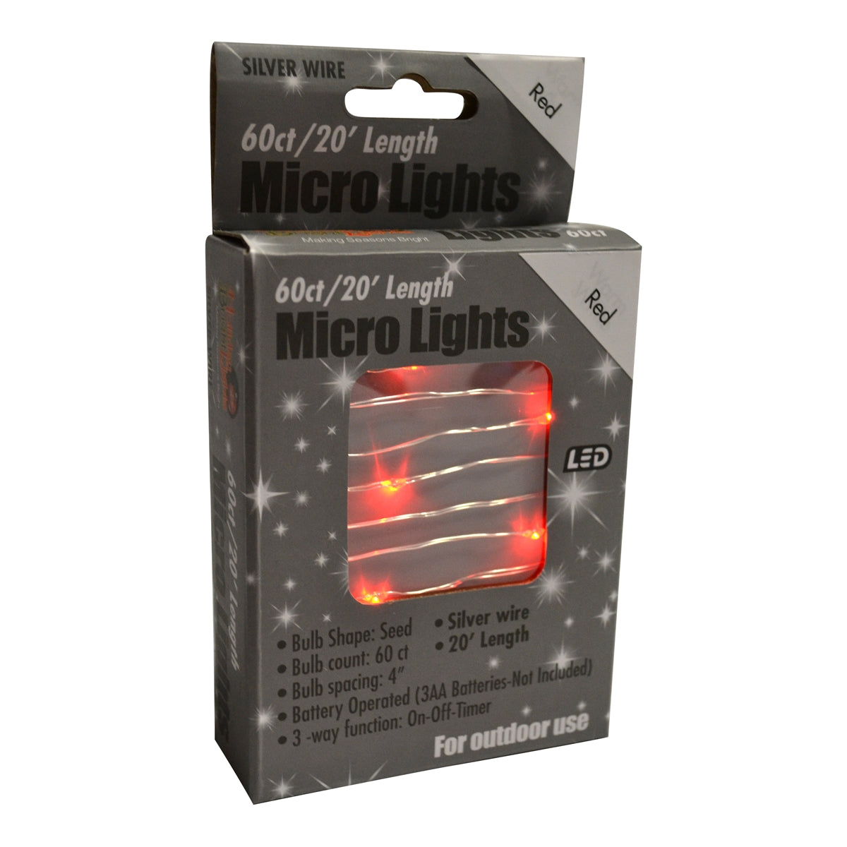 Micro 60L Lights - Silver Wire (Retail Box)