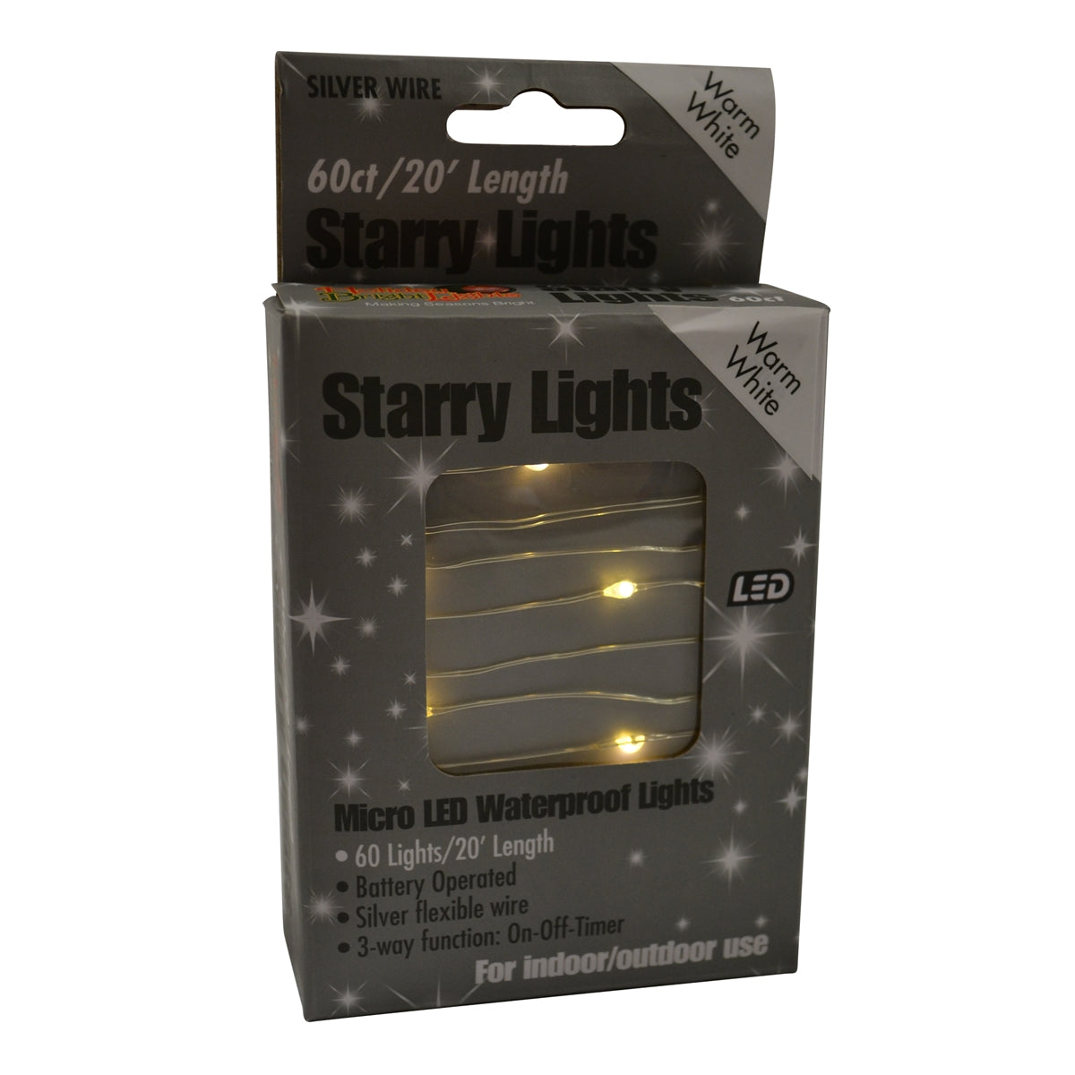 Micro 60L Lights - Silver Wire (Retail Box)
