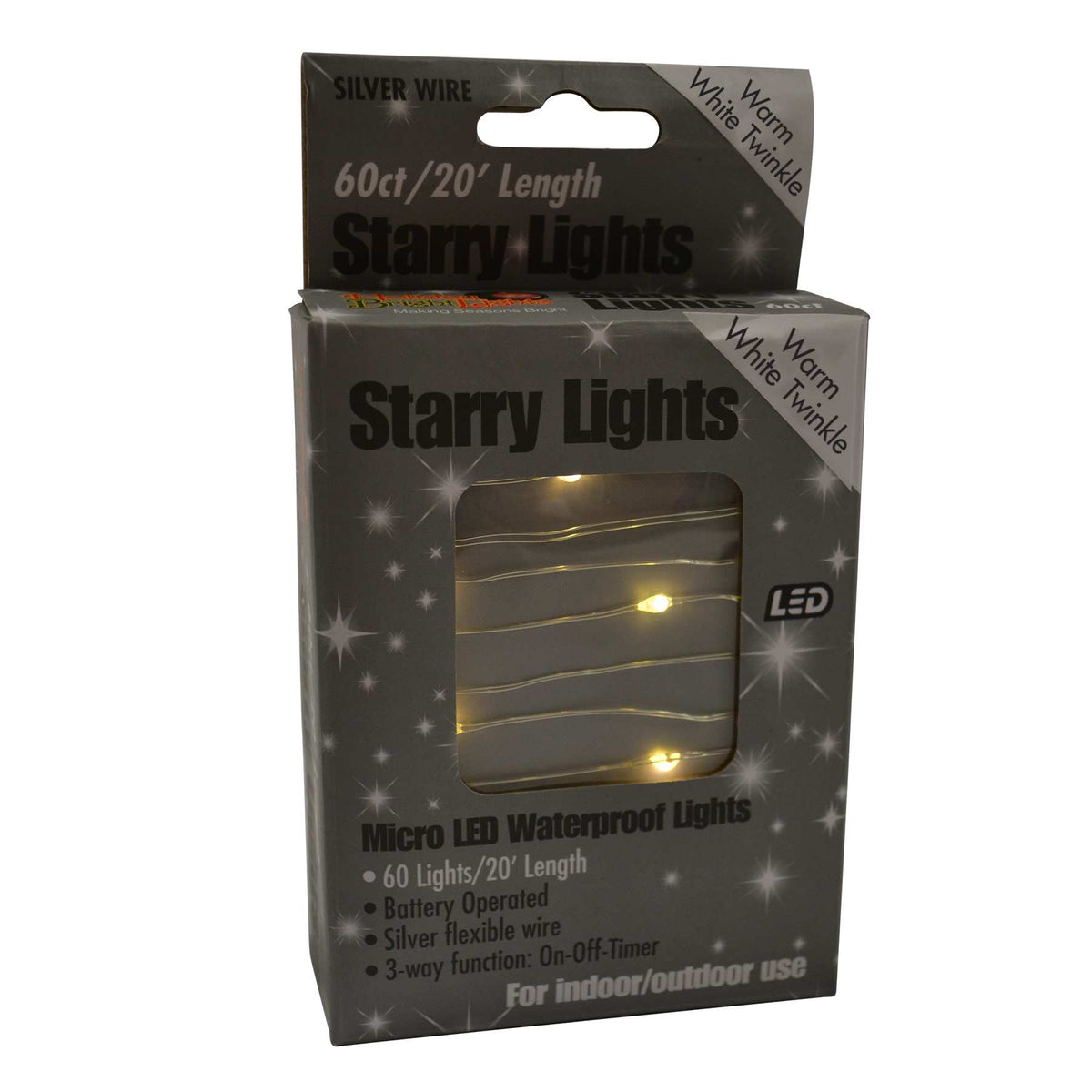 Micro 60L Lights - Silver Wire (Retail Box)