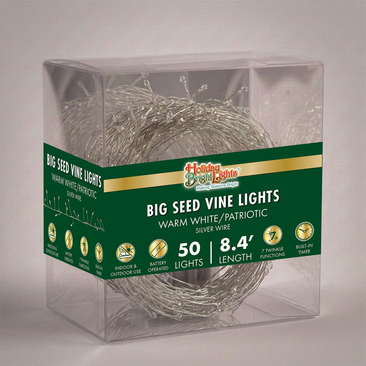 Big Seed 50L Battery Operated Garland Cluster Lights (Retail Box)