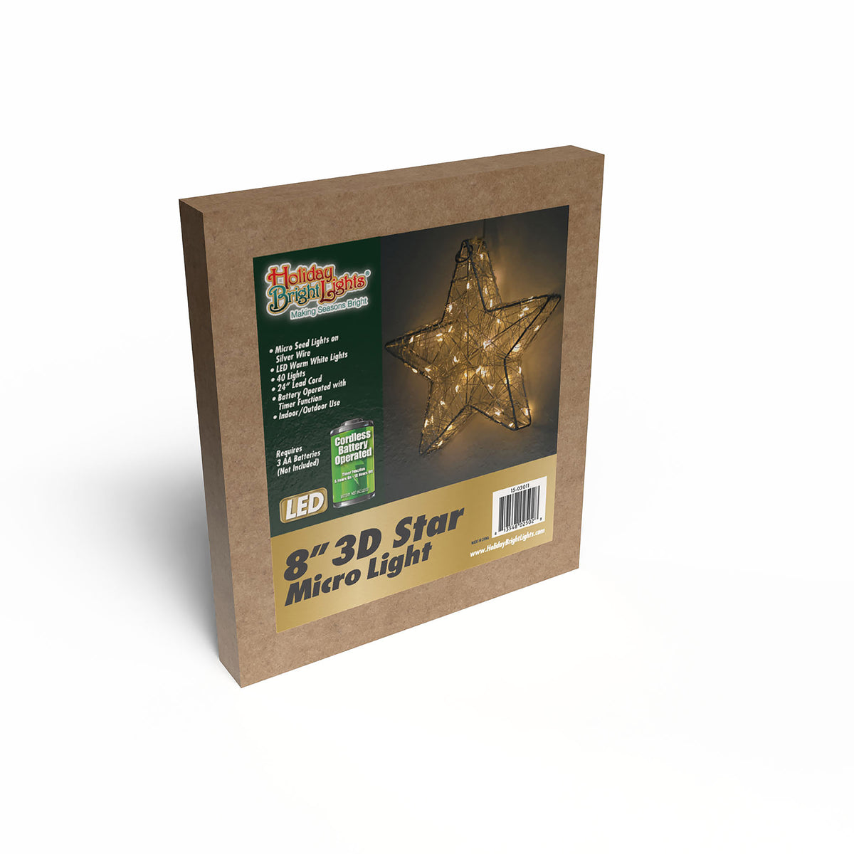 8" Micro Seed Battery Operated 3D Star (Retail Box)