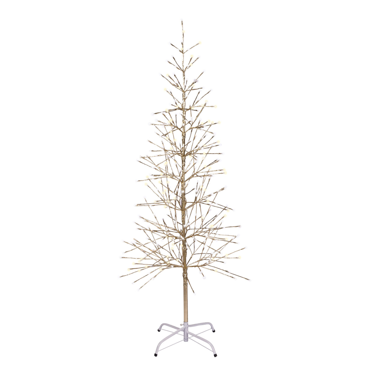 5.5ft Double Twinkle Birch Tree w/ Gold Wrap (Retail Box)