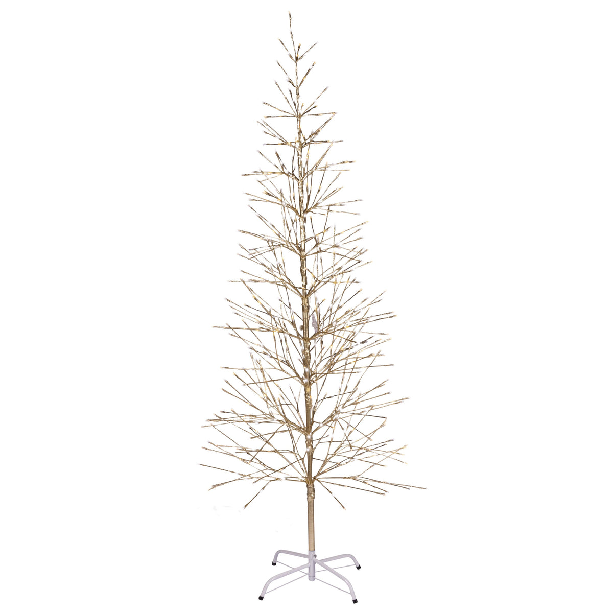6.5ft Double Twinkle Birch Tree w/ Gold Wrap (Retail Box)