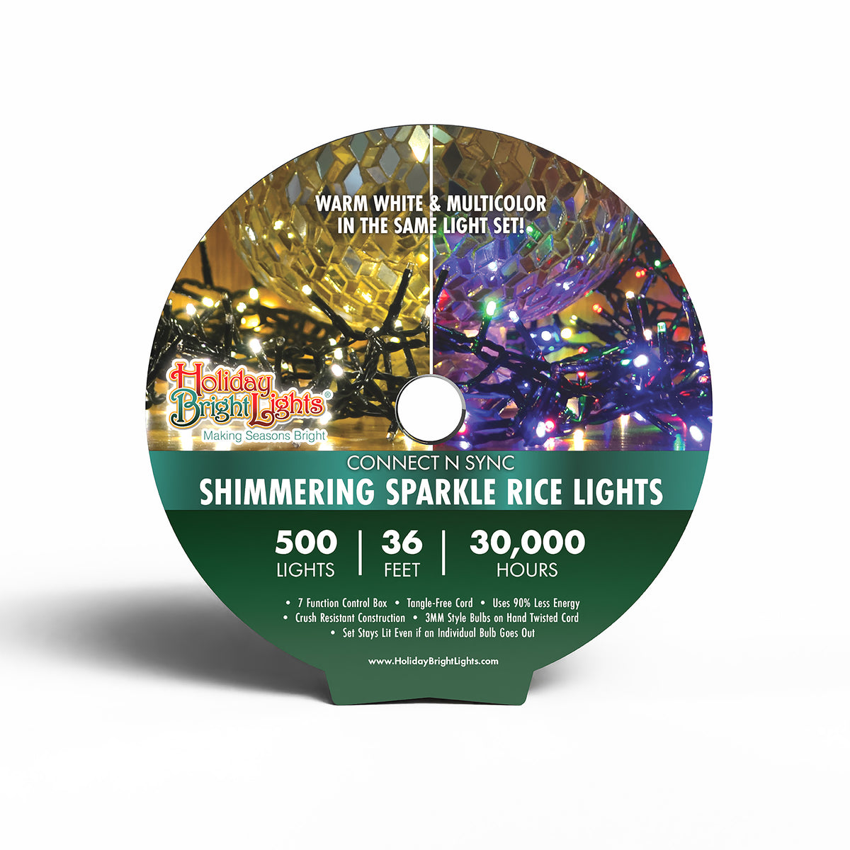 3MM Rice 500L Connectable Sparkle Straight Lights (Reel)